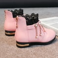 thumbnail image 6 of ZHOGXU Big Kids Girls Boot Non Slip Flat Sole Lace Fashion Breathable Shoes For Daily Wear Pink 10.5-11 Years, 6 of 8