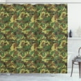 thumbnail image 1 of Ambesonne Camo Shower Curtain, Woodland Abstract Jungle, 69"Wx70"L, Green Brown Dark Green, 1 of 3