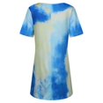 thumbnail image 6 of Summer Savings Clearance! EINCcm Womens Tops, Womens Plus Size Tops, Womens Tops and Blouses, Womens Casual Tops, Women's Tie-dye Print Short Sleeve V-neck Blouse Pleated Hem Shirt Blue XXXL, 6 of 6