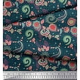 thumbnail image 3 of Soimoi Velvet Fabric Paisley & Floral Artistic Print Fabric by the Yard 58 Inch Wide, 3 of 3