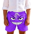 thumbnail image 1 of Toddler Boys Swim Trunks Little Kids Swim Shorts, Cute Expression Print Solid Color with Pockets for Summer, 1 of 6