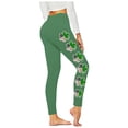 thumbnail image 4 of American Flag Clover Print High Rise Leggings for Women Stretchy Trousers Athletic Slim Fit Bottoms Festive Performance Sportswear, 4 of 6