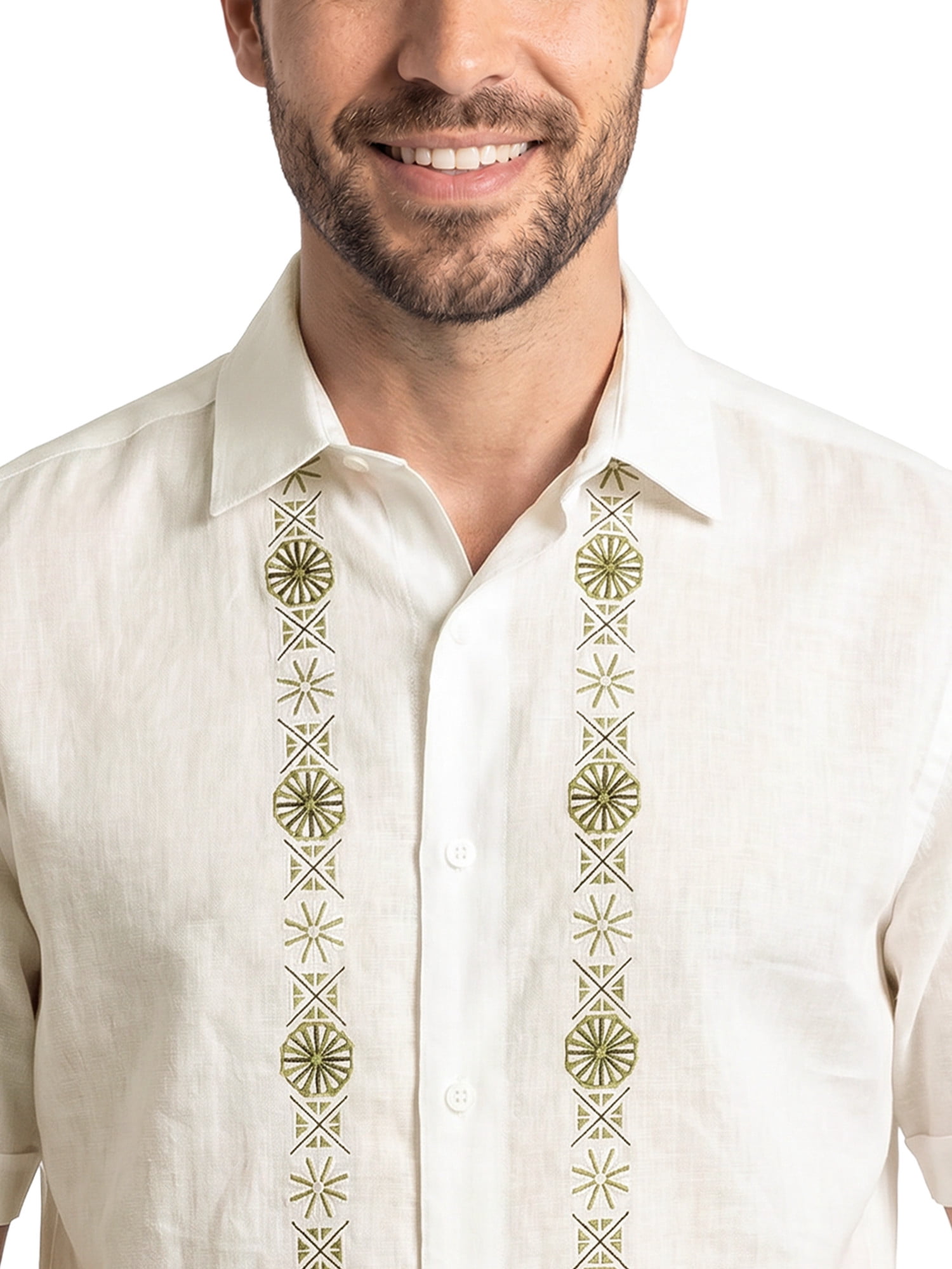 Cafe Luna Men’s and Big Men’s Geometric Panel Print Short Sleeve Button-Down Shirt, S-5XL