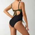 thumbnail image 5 of Hvot&aat Women's Color Block One Piece Bathing Suit Crisscross Front Drawstring Side Swimsuit Tummy Control Beachwear, 5 of 5
