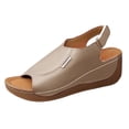 thumbnail image 4 of Modisza Summer Wedge Sandals for Women Ankle Strap Orthopedic Arch Support Shoes Comfortable Walking Rubber Sole Slides Size 9.5 Brown, 4 of 5