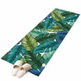 thumbnail image 2 of 2'x6' Rug Runners for Hallways Kitchen, Summer Tropical Leaves Non Slip Entryway Beside Floor Carpet Runner, Blue Green Botanical Leaf Plants Laundry Room Bedroom Throw Rugs Mat for Family Pet, 2 of 8