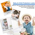 thumbnail image 6 of Baby Safety Locks - Maveek 8 Pack Child Proofing Adjustable Latches for Drawers Doors/Cupboard/Dresser Doors/Closet/Toilet Seat/Oven/Refrigerator, Transparent Colors, Free 9 Extra Adhesive Pads, 6 of 9