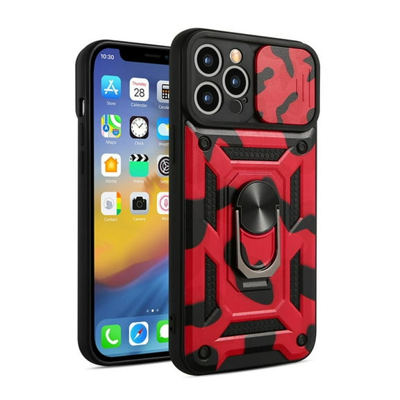 Shockproof Case For iPhone 13 in Red Hybrid Armor Cover