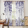 thumbnail image 3 of Purple Eucalyptus Leaves Kitchen Curtains Window Panels, Spring Summer Botanical Insulated Window Treatment Curtain, Grommet Curtains for Bedroom/Living Room/Bathroom, 2 Piece 42"Wx84"L, 3 of 8
