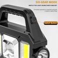 thumbnail image 2 of CNKOO Solar Searchlight Dual Light Source Searchlight Portable LED Spotlight Solar/USB Rechargeable Powerful Flashlight Waterproof Torch Light for Emergency, 2 of 8