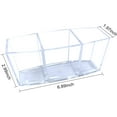 thumbnail image 2 of Makeup Brush Holder Organizer, 3 Slot Clear Acrylic Pen Pencil Holder, Desk Organizer, Large Capacity Cosmetic Brushes Storage Box, 2 of 5