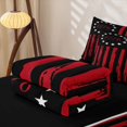 thumbnail image 5 of Erosebridal Retro Flag Pattern Zipper Queen Comforter Set with Fitted Sheet and 2 Pillowcases,Red Geometric Stripe Zipper Bedding Set For Boys,Black Reversible,4pcs, 5 of 7