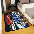 thumbnail image 5 of Race Car Area Rug 5x7 Ft Decorative Non-Slip Washable Rugs for Kids Boys Men Women Bedside Large Carpet for Racing Enthusiasts, Racing Flag Decorative Accent Rug for Racer Bedroom Decor Living Room, 5 of 6
