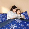 thumbnail image 4 of Manfei Snowflake Full Size Comforter Sets Snow Bedding Comforter Set, Red Green 3-Pieces 1 Comforter and 2 Pillowcases, Navy Reversible, 4 of 6