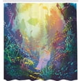 thumbnail image 2 of Underwater Fish Shower Curtain Set, Underwater with Coral Reef and Colorful Fish Aquarium Artistic Home Art, Bathroom Decor, Turquoise Yellow Pink, by Ambesonne, 2 of 4