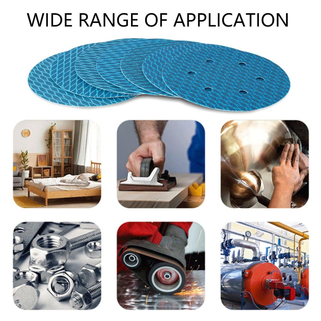 100Pcs/set Sanding Disc 5inch 125mm Orbital Sander Sandpaper 8 Hole Pad Abrasive Tool for Wood Metal Furniture