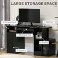 thumbnail image 4 of Computer Desk with Storage, Home Office Laptop Table with Shelves and Drawers, Modern Workstation Desk with Keyboard Tray for Study, Living Room, Black, 4 of 7