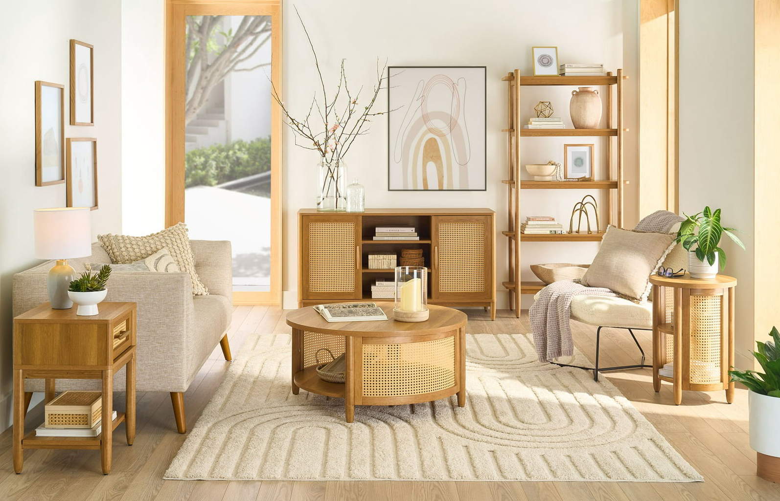 Better Homes & Gardens Springwood 5-Shelf Bookcase, Light Honey photo 5