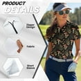 thumbnail image 5 of COEQINE V Neck Golf Shirts for Women 1/4 Zip Short Sleeve Workout Golf Tops Mushroom and Polypodiopsida Print Quick Dry Fit Polo Shirts Pullover Moisture Wicking Athletic Tops, S, 5 of 7