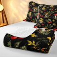 thumbnail image 4 of Homewish Boho Plant Mushrooms Quilt King,Vintage Botanical King Coverlet Set,Black,Black Reversible,3-Piece, 4 of 7