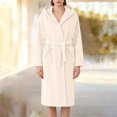 thumbnail image 5 of Plus Size Robe for Women Fleece Loungewear Oversized Warm Women's Robes Bath Womens Bathrobe White, 5 of 9
