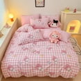thumbnail image 3 of Nuevo juego de sábanas de algodón para niños de Sanrio My Melody Cinnamoroll Hello Kitty, juego de tres piezas, funda de edredón con forma de corazón para niña, juego de cuatro piezas, 3 of 5