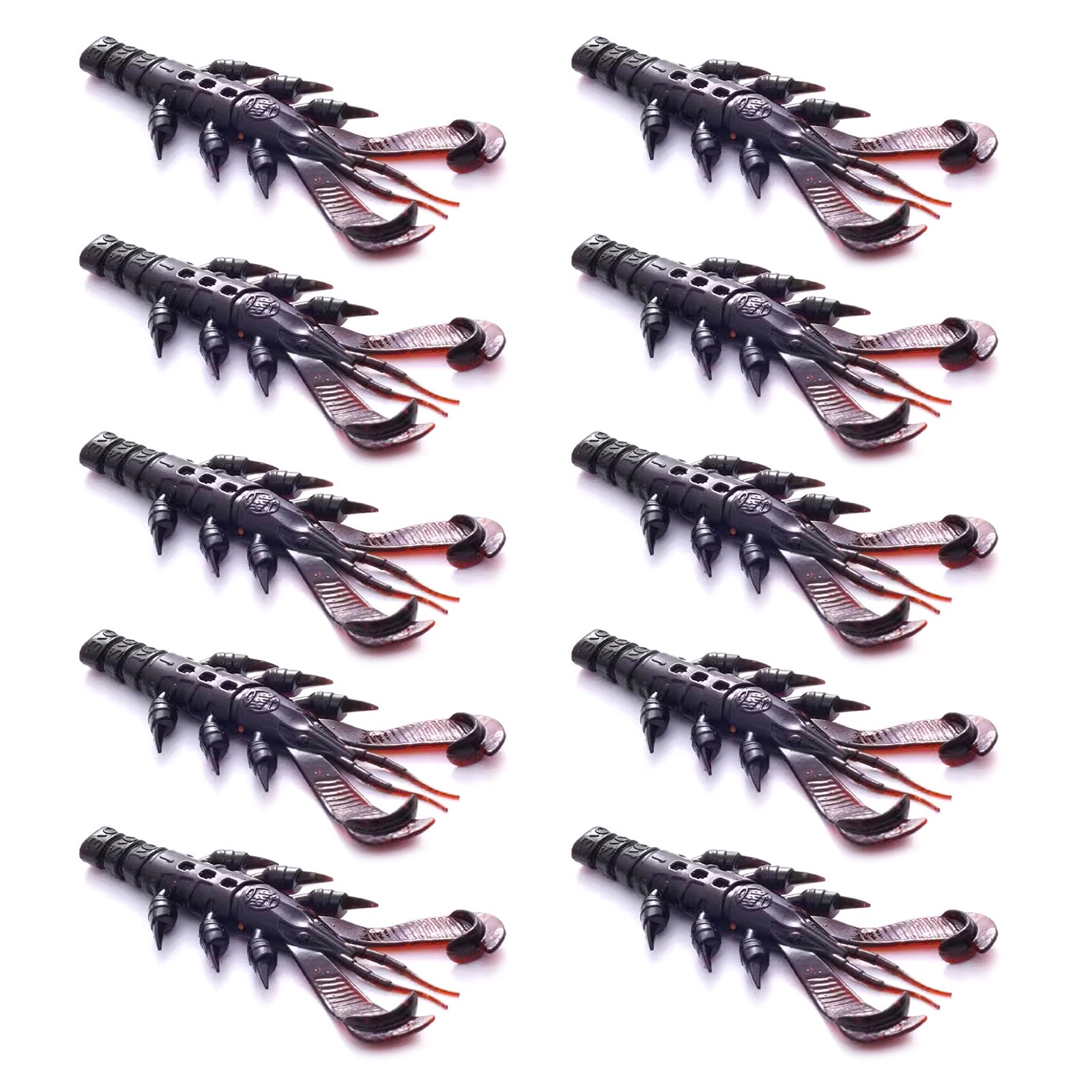 10Pcs Crawfishes Lures Lobster Shrimp Swimbaits for Freshwater Saltwater Fishing Lures Soft PVC Fishing Craw Baits Set