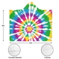 thumbnail image 3 of Wearable Blanket,Rainbow Tie Dye Mandala Pattern Hooded Wearable Flannel Blanket for Adults & Teens with Buckle,Winter Poncho Shawl Wrap Cape,50"x60", 3 of 5