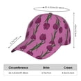 thumbnail image 2 of Honeii Tulips Flowers Print Hat, Women's Baseball Hat Unisex Fit, Baseball Cap,Adjustable One Size, 2 of 6