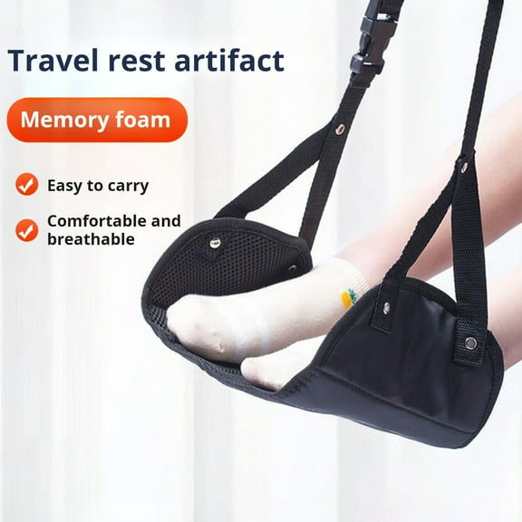 Callipe Airplane Foot Hammock Length Adjustable Lightweight Portable Foot Rest Office Under-Desk Feet Relaxing Hanger Hammock Travel Essentials