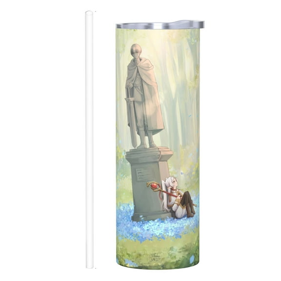 Stainless Steel 8.3in High 20oz Anime Insulated Cup,Frieren: Beyond Journey's End Bottle Stainless Sport Outdoor Double Wall Insulated Bottles With Straw​​