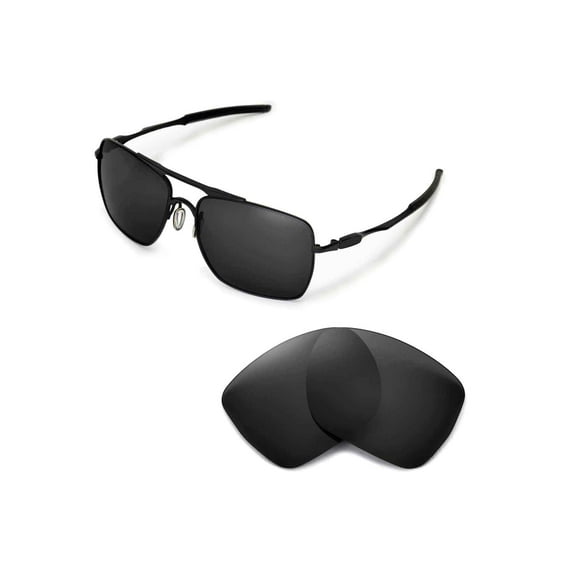 Walleva Black Polarized Replacement Lenses for Oakley Deviation Sunglasses