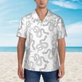 thumbnail image 2 of Pofeuu Hand Drawn Snake Print Hawaiian Shirt for Men Sleeves Casual Button Down Summer Beach Dress Shirts T-Shirts,Medium, 2 of 7