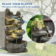 thumbnail image 3 of Haverchair 6-Tier Cascading Rockery Fountain, Garden Floor-Standing Stone Waterfall Fountain with LED Light Pump Rocky Peak Decor, Soothing Tranquility Water Fountain for Home Garden Yard, 26"H, 3 of 8