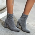 thumbnail image 2 of Womens Fashion Leopard Print Pullover Boots Socks Boots Ankle Boots, 2 of 9