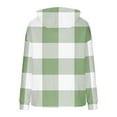 thumbnail image 3 of MELDVDIB Womens Plaid Hoodies Fall Winter Long Sleeve Oversized Pullover Hooded Sweatshirt Daily Outdoor Activities Outfits Tops with Pocket Green 2XL, 3 of 5