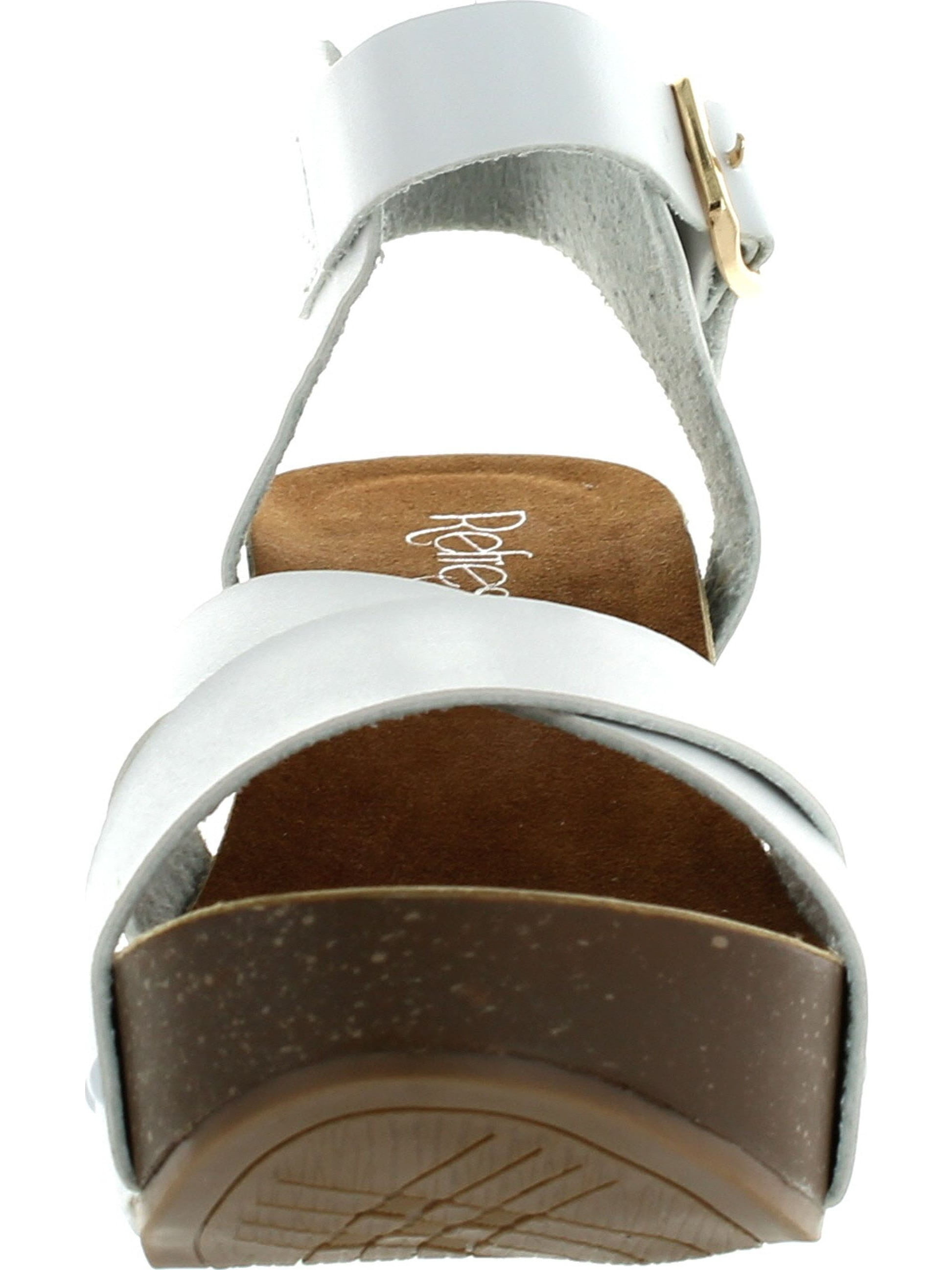 Refresh MARA-05 Gold Ankle Strap Comfort Criss Cross Platform Wedge Sandal