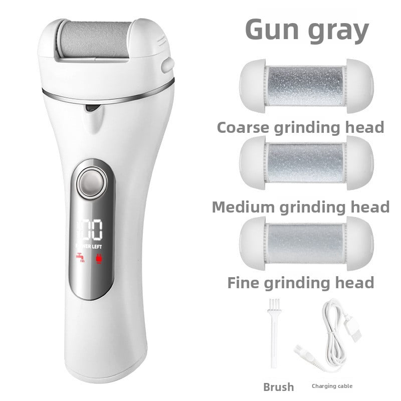 Rechargeable Electric Callus Remover with LCD Display - Professional Foot File for Dead Skin, Cracked Heels & Hard Calluses, Cordless Pedicure Tool with 2 Speeds & 3 Roller Heads for Home Foot Care
