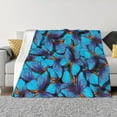 thumbnail image 1 of Balery Blue Butterflies Manta de Franela con Dibujo, Lujo Ultra Suave y Cálido, Antipelusa y Resistente a las Arrugas para Cama, Sofá, Camping -60"x50", 1 of 6