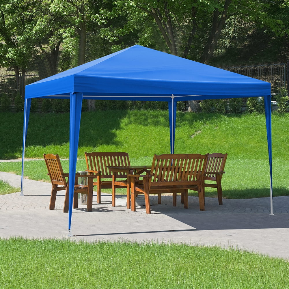 Aimee Lii 120" x120" Large Party Tent, Events Shelter Canopy Gazebo with 4 Side Walls, Shade Shelter for Weddings, Picnic, Blue