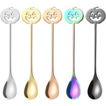 Halloween Pumpkin Spoons Pumpkin Head Coffee Spoon Multi-function Spoon Stainless Steel Dessert Spoon Cocktail Stirrer for Home