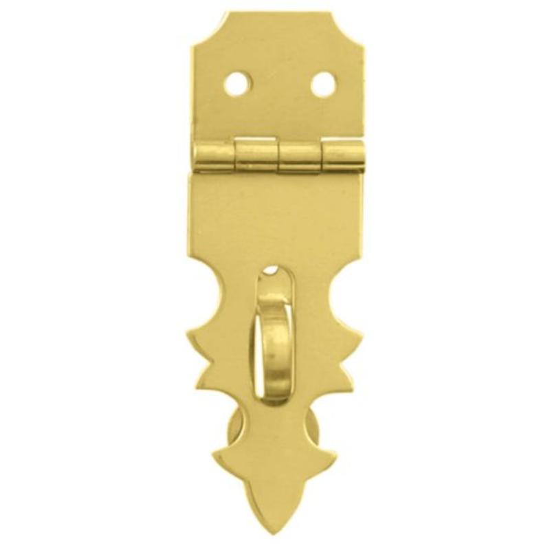 5/8" x 17/8" Solid Brass Decorative Hasp, Antique Finish Brainerd