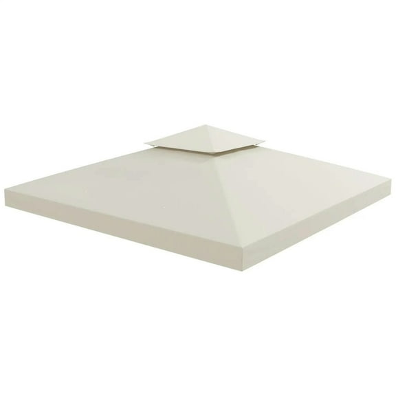 Spaco 10' x 10' Shade Replacement Canopy, 2 Tier Top UV Cover Pavilion Canopy for Outdoor as Garden, Patio, Cream White