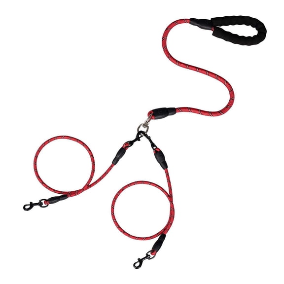 Reflective Dog Leash Heavy Duty 6ft Double Handle with Padded Grip for Training Control Durable Rope Leashes Outdoor Pet Walking