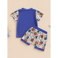 thumbnail image 4 of Bagilaanoe 2pcs Toddler Baby Boys Short Pants Set Print Short Sleeve T-shirt Tops + Shorts 6M 12M 18M 24M 3T Kids Casual Summer Outfits, 4 of 9