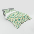 thumbnail image 2 of Ambesonne Geometric Bedding Set 4 Pcs, Spiral Circle Tile, Queen, Teal Orange, 2 of 2