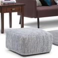 thumbnail image 2 of Nate Boho Square Pouf in Patterned Denim Blue Melange Cotton, 2 of 6