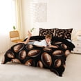 thumbnail image 2 of Castle Fairy Football Print Duvet Cover King, Ball Gamer King Bedding, Black Brown White,Black Reversible,3 Pieces,1 Duvet Cover and 2 Pillowcases, 2 of 6