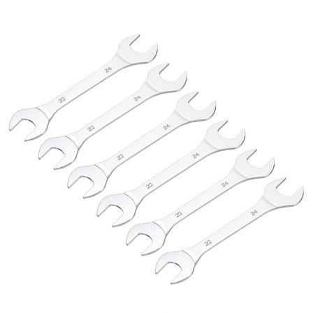 Thin Open End Wrench, 22mm x 24mm Metric Chrome Plated High Carbon Steel, 6 Packs