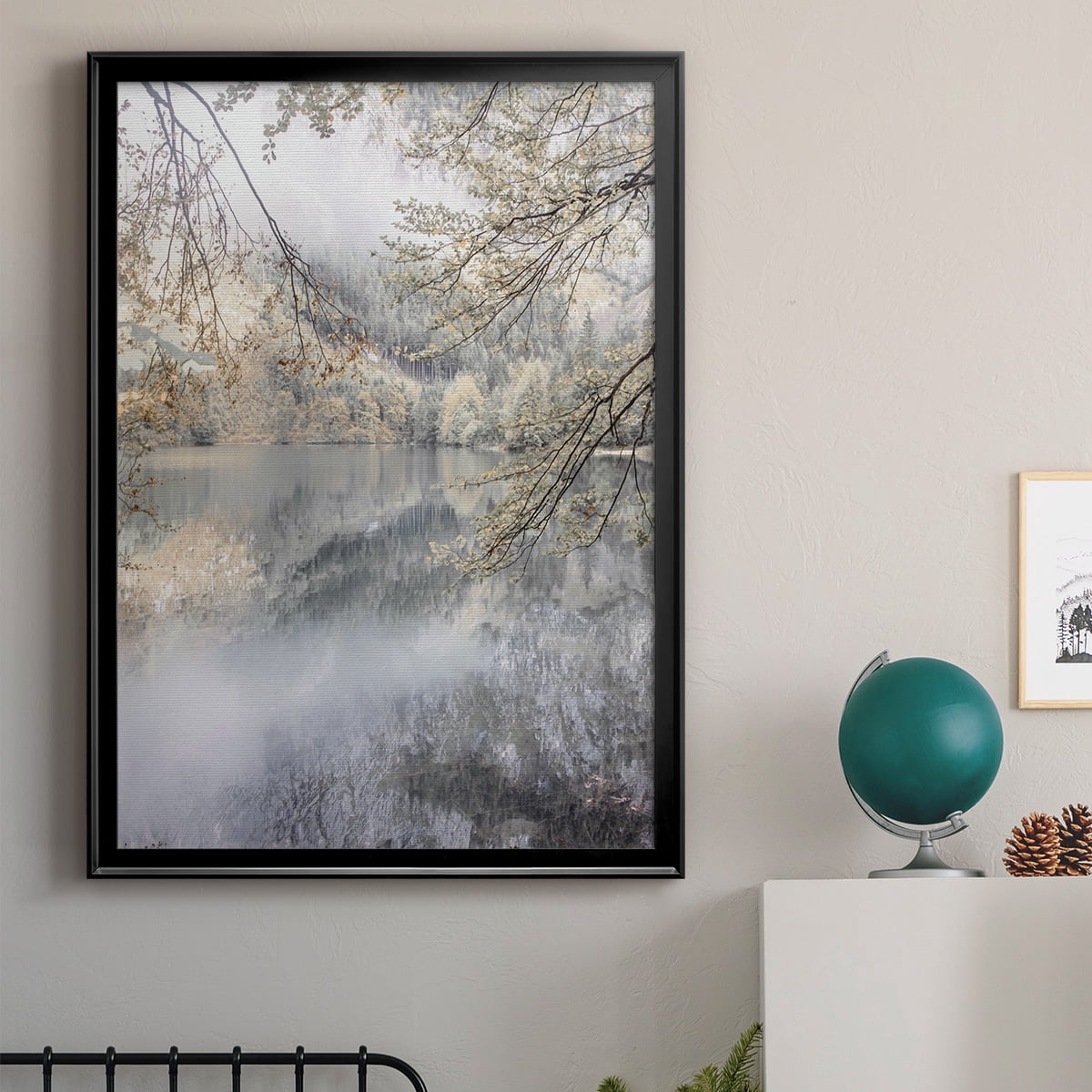 Misty Lake Premium Framed Print - Ready to Hang